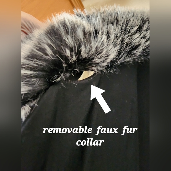 CRIPPLE CREEK Black Knit Jumper Soft Draped Faux Fur Collar Cotton Sweater NWT L - Picture 9 of 16